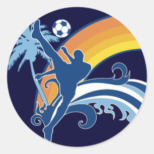 Adesivo Redondo futebol verão.