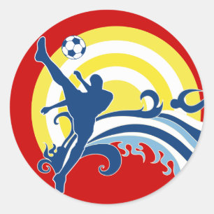 Adesivo Redondo futebol verão.