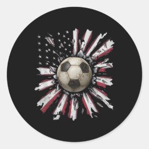 Adesivo Redondo Futebol vermelho-branco-azul Ll Explosão Grunge St