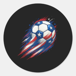 Adesivo Redondo Futebol Vermelho Branco E Azul Ll Patriótico Quatr