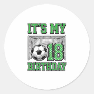 Adesivo Redondo Futebol Vintage Aniversário de 18 anos