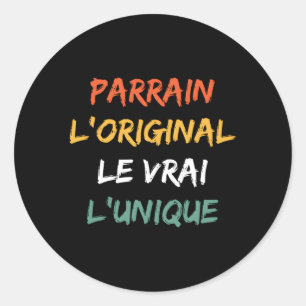Adesivo Redondo Futur Parrain Homme Le Vrai L' Parrain