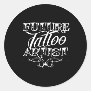 Adesivo Redondo Futura Ocupação Na Carreira Do Artista Da Tatuagem