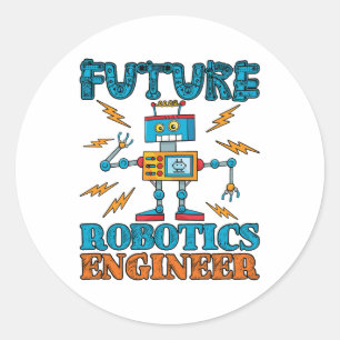 Adesivo Redondo Futuro Engenheiro de Robótica