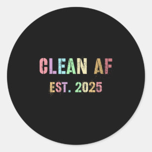Adesivo Redondo Futuro Engraçado Limpo Af Est 2025 Griling Clean P