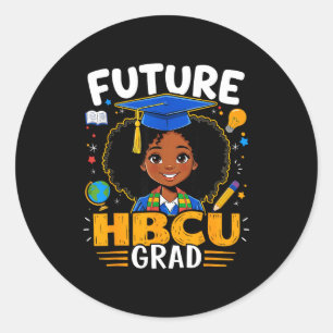 Adesivo Redondo Futuro Graduado Hbcu Crianças Menina Preta Afro Hi