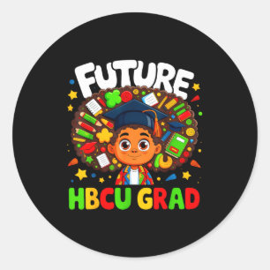 Adesivo Redondo Futuro graduado hbcu garota negra crianças formatu
