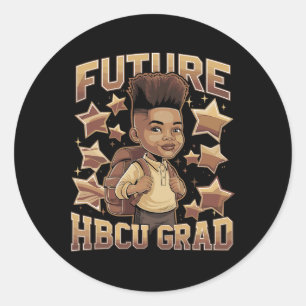 Adesivo Redondo Futuro Graduado Hbcu História Menino Negro Graduaç