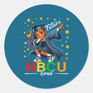 Adesivo Redondo Futuro Graduado Hbcu História Preto