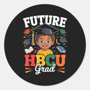 Adesivo Redondo Futuro graduado hbcu menino negro hbcu criança kid