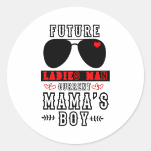 Adesivo Redondo Futuro Homem das Damas Atual Menino da Mamãe - Val