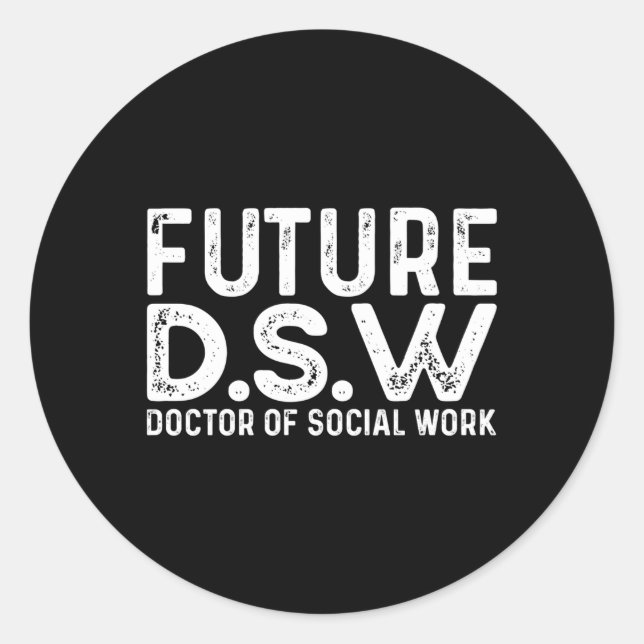 Adesivo Redondo Futuro Médico De Trabalho Social Da Dsw Estudante (Frente)