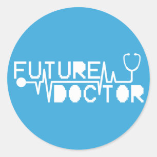 Adesivo Redondo Futuro médico medicina Estetoscópio