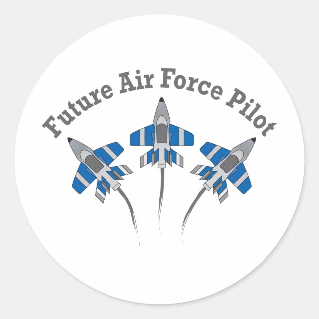 Adesivo Redondo Futuro Piloto da Força Aérea (Frente)
