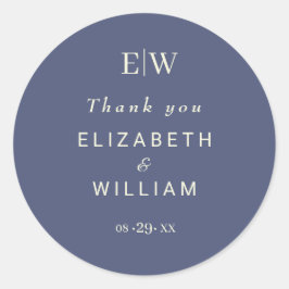 Adesivo Redondo Futuro Simples Elegante com Casamento Monograma