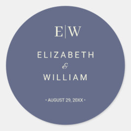 Adesivo Redondo Futuro Simples Elegante com Casamento Monograma