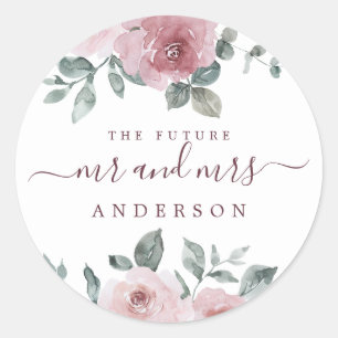 Adesivo Redondo Futuro Sr. Floral Dusty Pink Burgundy