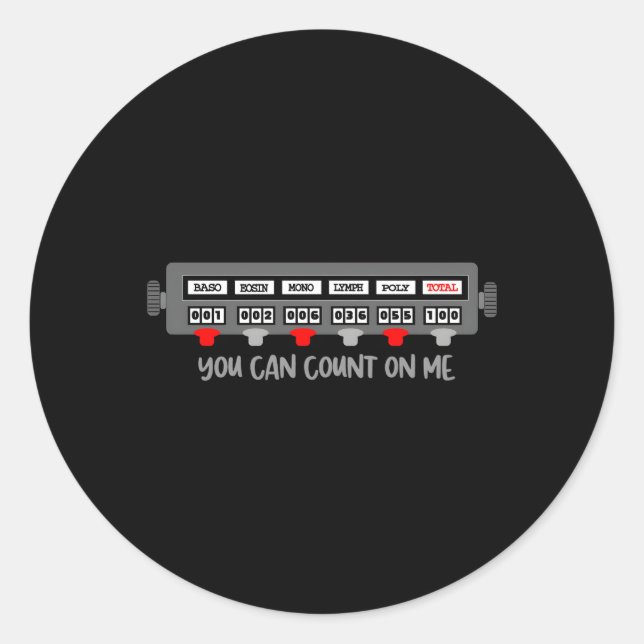 Adesivo Redondo Fuunst Scientist Lab Tech Conta Em Mim Hematologia (Frente)