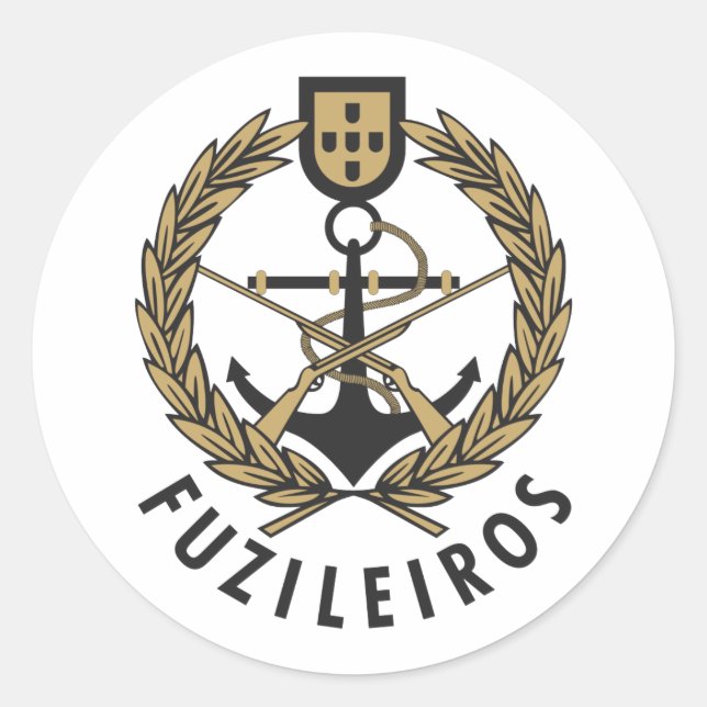 Adesivo Redondo Fuzileiros fuzileiros das Marinhos portuguesas (Frente)