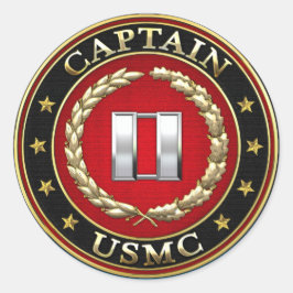 Adesivo Redondo Fuzileiros navais dos EUA: Capitão (Captura USMC) 
