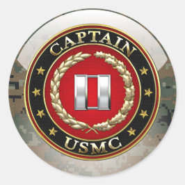 Adesivo Redondo Fuzileiros navais dos EUA: Capitão (Captura USMC) 