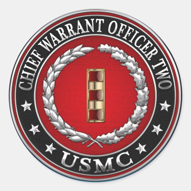 Adesivo Redondo Fuzileiros navais dos EUA: Chefe do Mandado Dois ( (Frente)