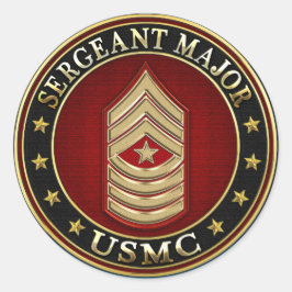 Adesivo Redondo Fuzileiros navais dos EUA: Sargento Major (USMC Sg