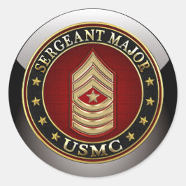 Adesivo Redondo Fuzileiros navais dos EUA: Sargento Major (USMC Sg
