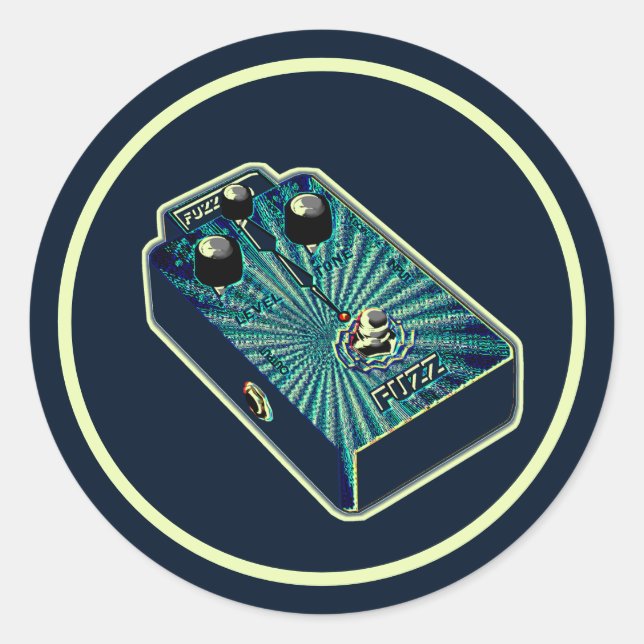 Adesivo Redondo Fuzz azul aqua (Frente)