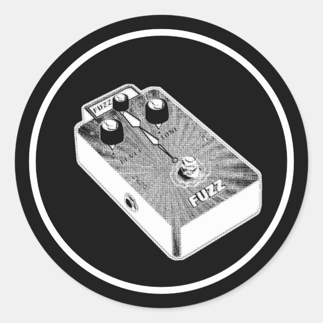 Adesivo Redondo Fuzz Preto e Branco (Frente)