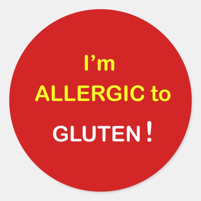 Adesivo Redondo g2 - Sou alérgico - GLUTEN. (Frente)