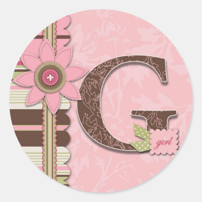 Adesivo Redondo G Girl Sticker (Frente)