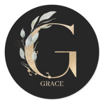 G Monograma Floral Personalizado