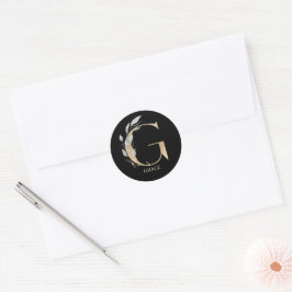 Adesivo Redondo G Monograma Floral Personalizado