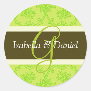 Adesivo Redondo G Monogramas Para Selos De Convite Para Casamento