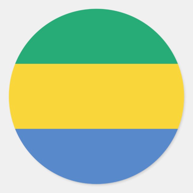 Adesivo Redondo Gabão Flag (Frente)