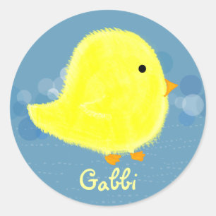 Adesivo Redondo Gabbi Cute Baby Pintinho Sticker