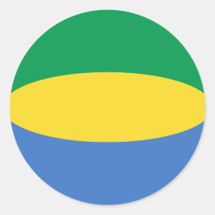 Adesivo Redondo Gabon Fisheye Flag Sticker