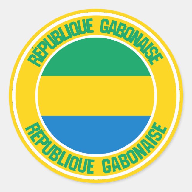 Adesivo Redondo Gabon Round Emblem (Frente)