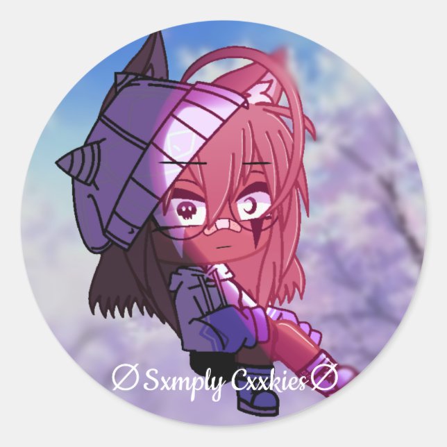 Adesivo Redondo Gacha life - Sxmply Cxxxkies (Frente)