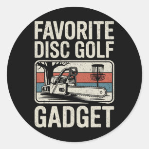 Adesivo Redondo Gadget Favorito de Disc Golf Piada da Motosserra D