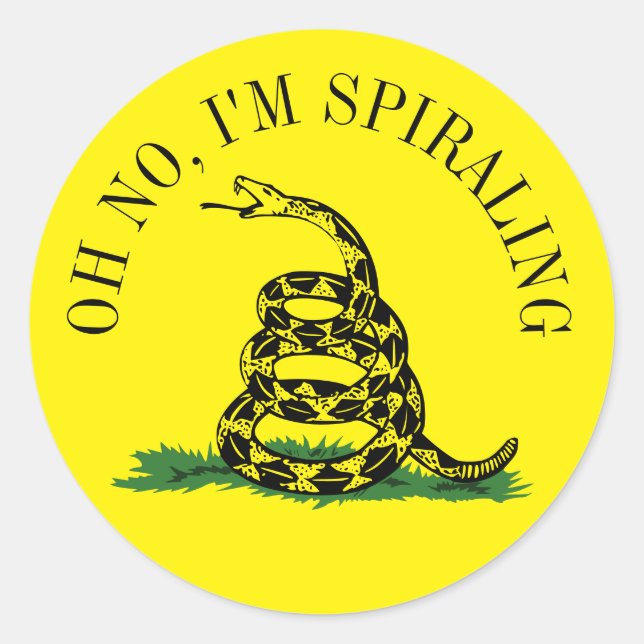 Adesivo Redondo Gadsden Flag Parody: Estou Espirando (Frente)