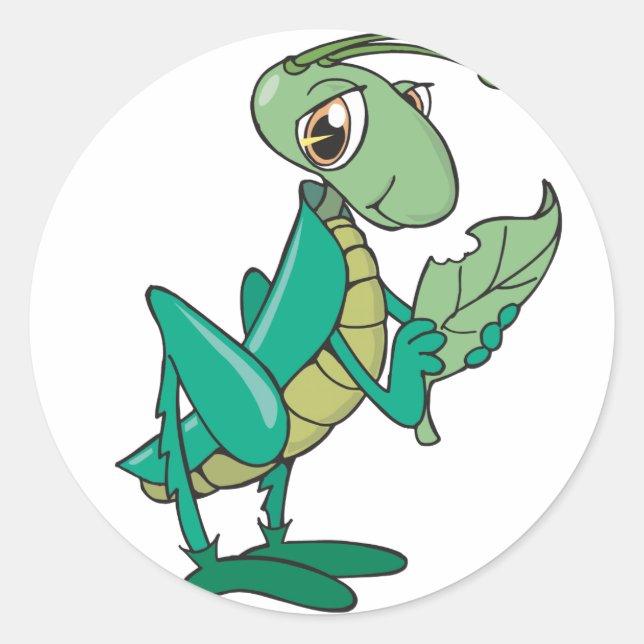 Adesivo Redondo Gafanhoto faminto (Frente)