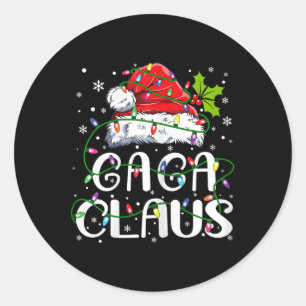 Adesivo Redondo Gaga Claus Christmas Santa Hat Matando Família Xma