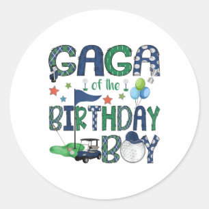 Adesivo Redondo Gaga Do Garoto De Aniversário Enfiou Em Um Golf Lo