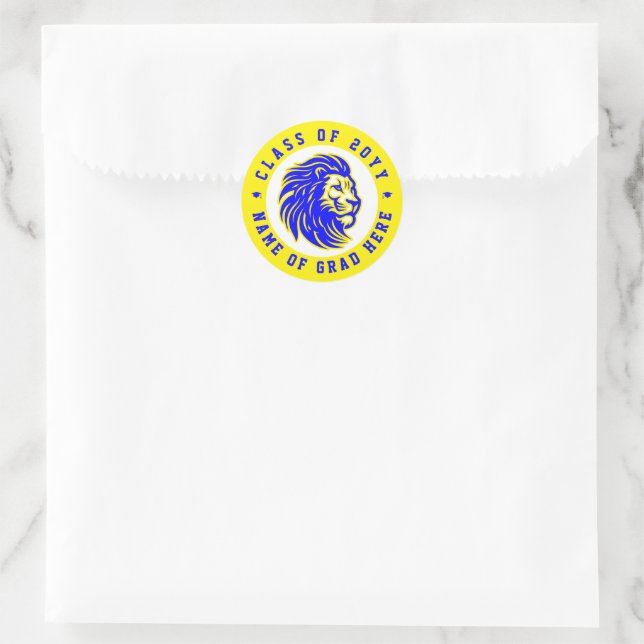 Adesivo Redondo Gahanna Lincoln Lions Classe 2024 Sticker (Bolsa)