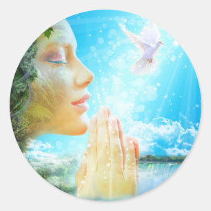 Adesivo Redondo Gaia - o espírito da Terra viva