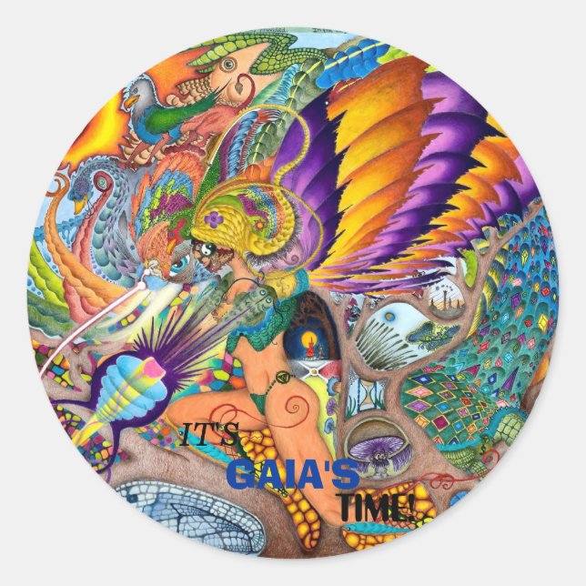 ADESIVO REDONDO GAIA'S TIME STICKERS (Frente)