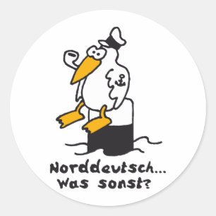 Adesivo Redondo Gaivota ao porto 3c norddeutsch