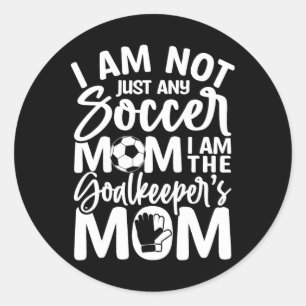Adesivo Redondo Gajeira Mãe - Dia de as mães De Futebol Goalie Mam